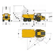 Tombereau articulé BELL B50e avec suspension hydropneumatique