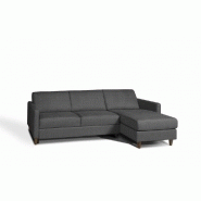 Canapé convertible d'angle Oslo - Matelas 16 cm - Système express - Sommier lattes Renatonisi - Tweed gris graphite_2