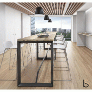 Table haute Star - Mobel Linea - 180, Anthracite, Acacia foncé_2