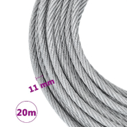 Cable acier + crochet 3mm 12 m palan 125-250nréférence 500000133