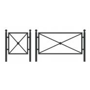 Epoca barrières urbaines - acier galvanisé et peint - périmètre tubulaire, diagonales en plat et élément circulaire central_2