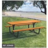 Table de pique-nique PMR - plateau rallonge pour fauteuil roulant - RIGA - acier peint et compact stratifié 18 mm_2