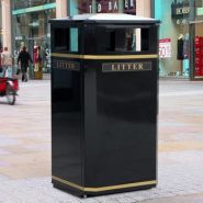 Invicta - Poubelle publique Glasdon - 110 litres - Métallique extérieure, anti-corrosion_2