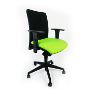 Fauteuil de bureau ergonomique coloré d'occasion - dossier résille noire - mécanisme basculant centré - cambrure lombaire marquée_2