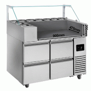 Meuble chariot réfrigéré pour Crêpes, Gaufres, Planchas - 4 tiroirs | QDM_2