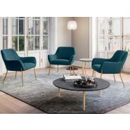 CITY-DECO - Chauffeuse polyvalente home-office avec style vintage et piètement métal ou bois_2