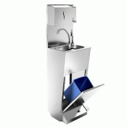 Lave-mains avec pédale et distributeur de savon / papier | P 330 mm_2