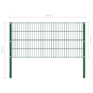 Vidaxl panneau de clôture avec poteaux fer 1,7 x 0,8 m vert 144933_2