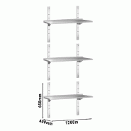 Etagères murales en inox 3 niveaux Profondeur 400 mm - 1200_2