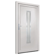Vidaxl porte d'entrée blanc 98x208 cm pvc 3187888_2