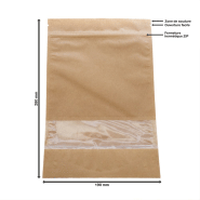 200 poches stand up kraft avec fermeture ZIP - 19×28+4,3 cm - boîte de 200_2
