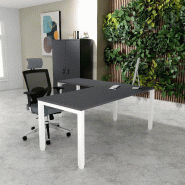 Bureau d'angle Tempo - Mobel Linea. - Blanc 9010, Anthracite, Non_0