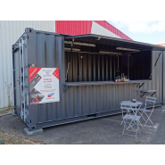 Container aménagé transformable en snack, bar, idéal pour la vente à emporter - Snack' Cube_2