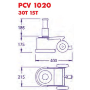Cric hydropneumatique embarqué/portable, 2 pistons 30t/15t - pasquin -  pcv 1020_2