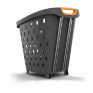 Panier couleur 56 litres à roulettes - Gris platine RAL 7036, Gris basalte RAL 7012, 2_2