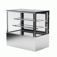 Vitrine réfrigérée pour pâtisserie - 1200 mm - 2 étagères - Inox_2