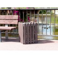 Aq454550 - Poubelle publique carrée 50L - Hahn France - Corbeille Resco en fil zingué_2