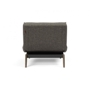 Innovation Living - Fauteuil convertible Splitback Eik - Lit 90x115 cm - Pieds chêne noyer - Tissu Flashtex Dark Grey_2