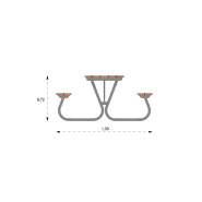 Table de pique-nique Gullviva réf 8042461 - Hags - 2900x1500 mm - Montage en 2 heures_2