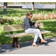 Banc public Olea UM314 - Piètement en acier Corten et lattes en bois traité classe IV_2