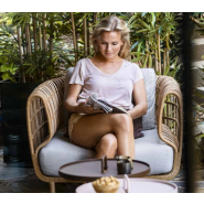 Fauteuil Aliona extérieur - design moderne et intemporel - tissu résistant à l'eau et à l'humidité_2