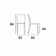 Lot de 2 chaises italiennes AIR - structure en acier chromé - assise en tissu NET noir respirant et lavable_2