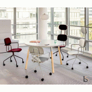 Table ronde pieds en bois Ogi - MDD. - 100, Gris_2