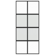 Vidaxl porte coulissante noir 90x205 cm verre trempé aluminium 155223_2