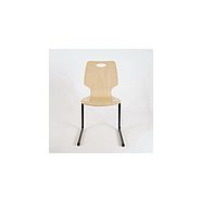 Luge 109 - Chaises empilables avec dossier échancré et structure pied luge chromée ou noire - Meubles Gaille SA_2