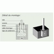 Mât d'éclairage public carré / hauteur 3 - 6 m / en acier galvanisé / diamètre de base 200 - 300 mm_2