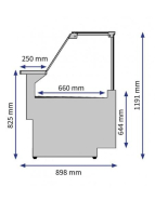 Vitrine canalisable pour viande, traiteur, produits laitiers/fromage - Onyx 66 - EXT 90° - Référence: ONYX 66 EXT90 N-VD_2