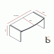 Bureau de Direction arqué Status - MDD - 170, Chêne Canadien_0