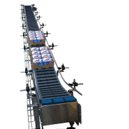 Convoyeur à tapis modulaire - ascensionnel / descensionnel de produits, avec ou sans changement de direction sur 1 ou plusieurs voies_2