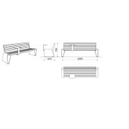 LRA160-10 - Banc connecté MMCité 1 a.S. - Hauteur 785 mm - Structure en acier plié, bois au choix et accessoires innovants_2