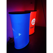 Comptoir lumineux rectangle en tissu tendu - Structure LED, format 80x53xH100cm avec sac de transport_2