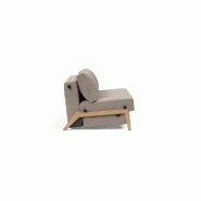 Innovation Living - Canapé design Cubed Wood 02 convertible lit 160x200 cm - Tissu Cordufine Beige_2