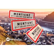 Panneau de localisation d'entrée agglomération EB10 - 1 ligne et 1 mention - signalisation routière_2