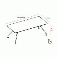 Bureau de Direction Prospero en verre - Ultom - 180