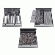 Grill à pierre de lave professionnel au gaz en acier inoxydable - 800 x 700 mm_2