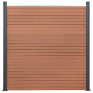 Vidaxl ensemble de panneaux de clôture marron 526x186 cm wpc 3211828_2