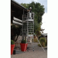 Échafaudage roulant aluminium Totem 2 Box 250 - Comabi SNC - hauteur de travail max. 9,85 m - liaison échelon/montant sertie_2