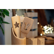 Spatule en bambou - Découpe sapin de Noël - Couleur naturelle - 24g_2
