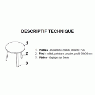 Table de réunion ronde Ogi - MDD. - 120, Anthracite, Aluminium satiné_2