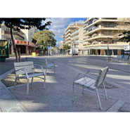 Banc public en aluminium - finition anodisée - piétement en fonte d'aluminium_2