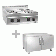Cuisinière électrique - 9,2 kW - 4 plaques rondes - incl. Soubassement avec 2 portes  - Mario 700 | GGM -EHK800-E-UBK800-E_2