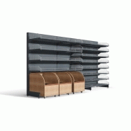 Présentoir pour rayons de fruits et légumes avec grilles de séparation