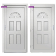 Vidaxl porte d'entrée blanc 88x190 cm pvc 3187909_2