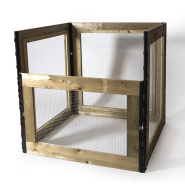 Bac à structurant droit grillagé pour déchets - 550L et 1000L - Résineux raboté et Douglas raboté_2