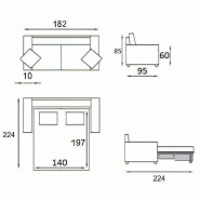 Canapé convertible express DANDY - Matelas Comfort BULTEX® 140cm - Mono assise capitonnée - Velours taupe_2