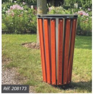 Corbeille élégante LOFOTEN 80 litres - design rare en tôle d'acier ou bois exotique, serrure et options personnalisables_2